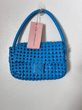 Expressions NYC Blue woven  handbag